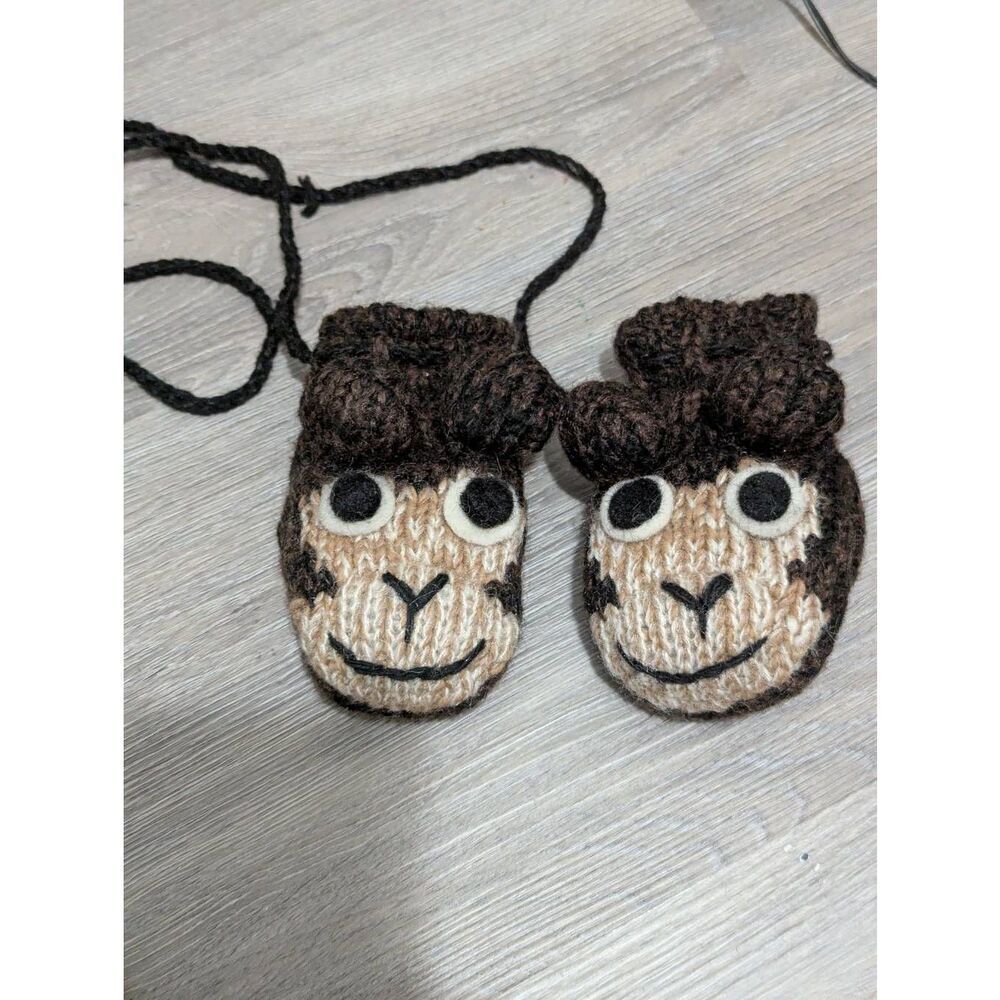 Nirvana designs kid's monkey wool mittens